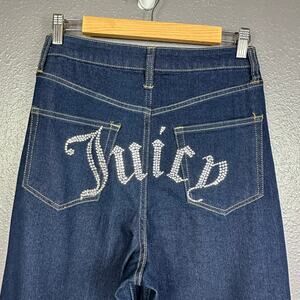 Juicy Couture Jeans 9/29 "Lunita" Y2K High Rise Wide Leg Relaxed Bedazzled NEW